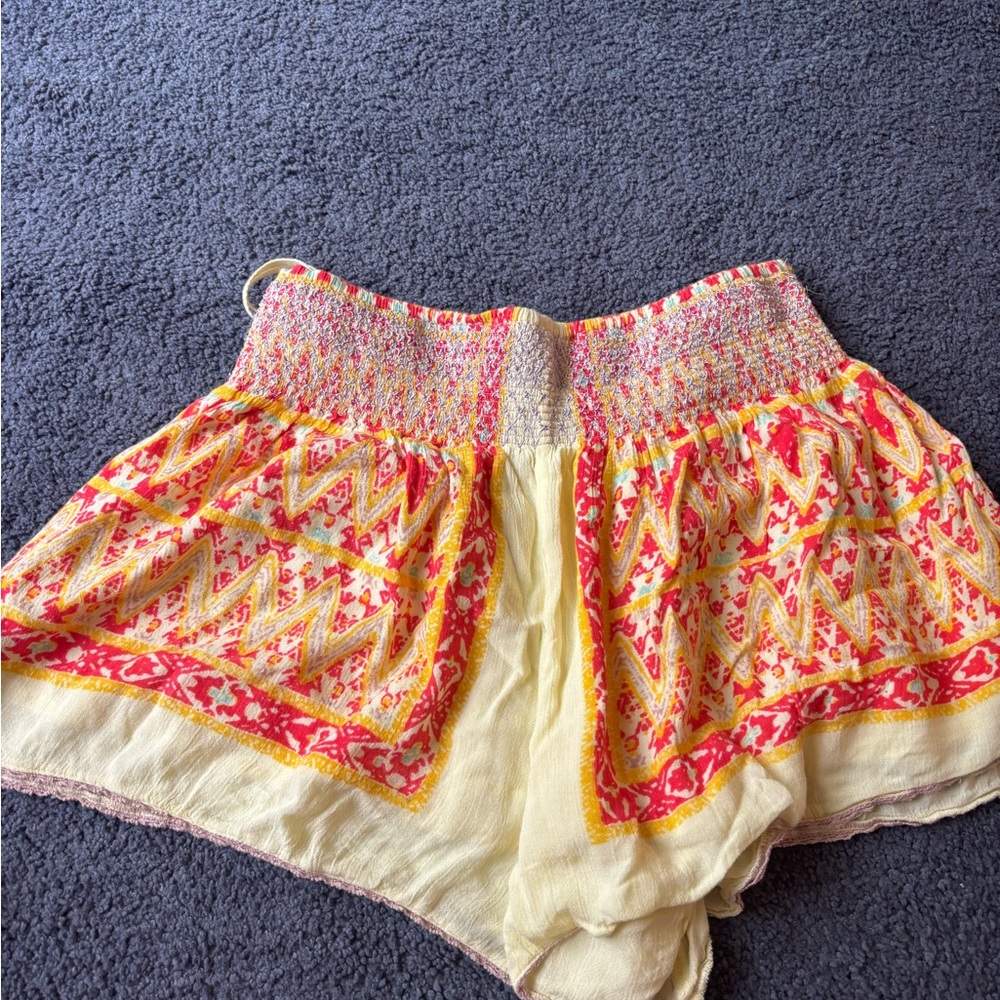 Vibrant Yellow and Pink Women's Shorts